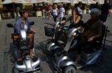 Prague by mobility scooter and on foot