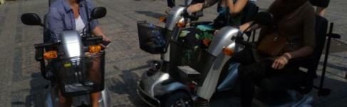 Prague by mobility scooter and on foot