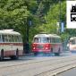 Průvod historických a současných autobusů