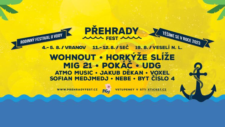 Oblíbený Přehrady FEST v srpnu rozezní Vranov, Seč a Veselí nad Lužnicí